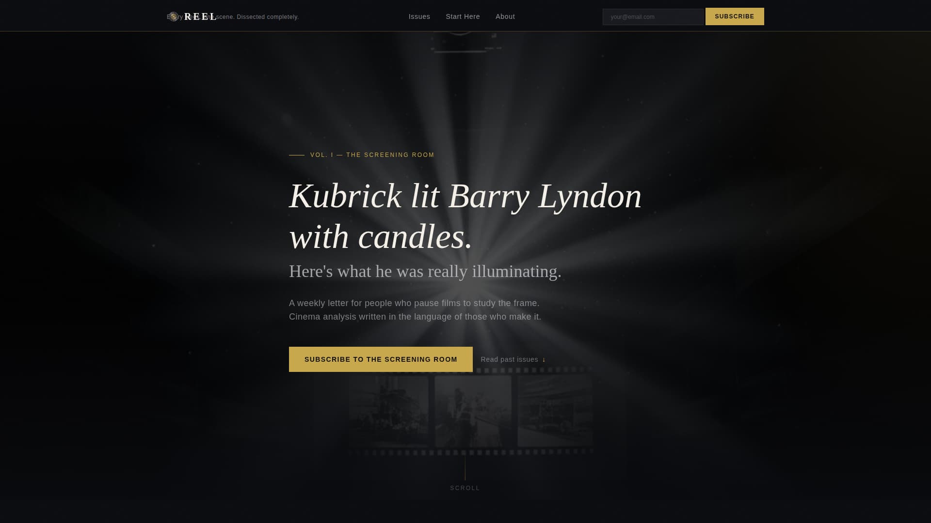 Reel - Cinematic Film Analysis Landing Page Template