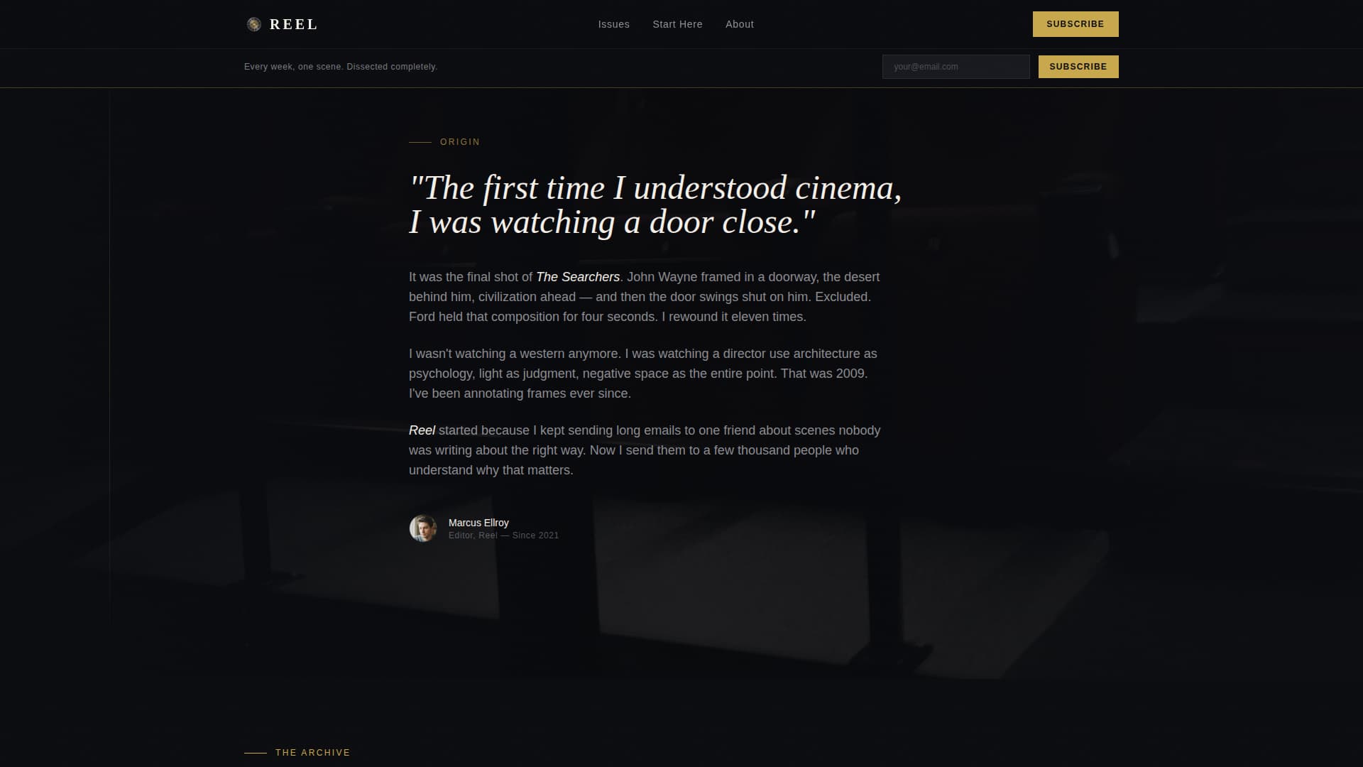 Reel - Cinematic Film Analysis Landing Page Template