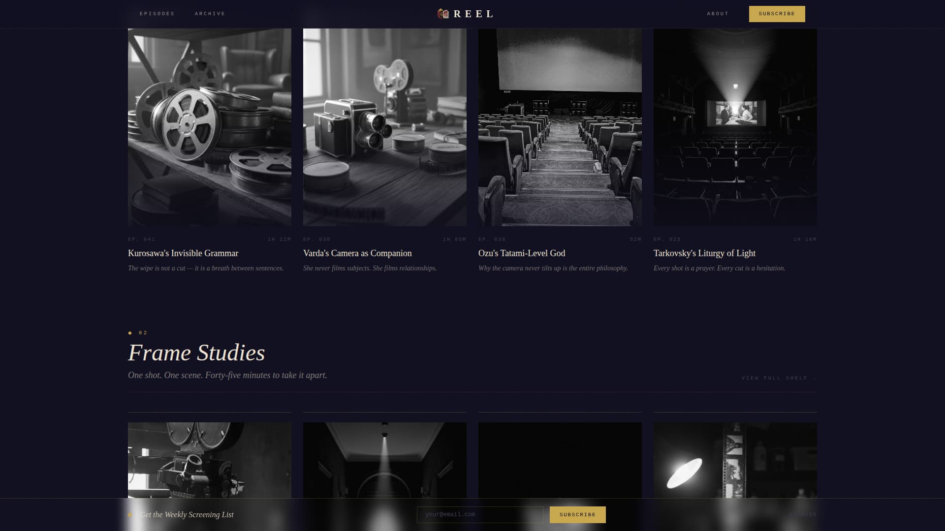 Reel — Professional Film Analysis Landing Page Template