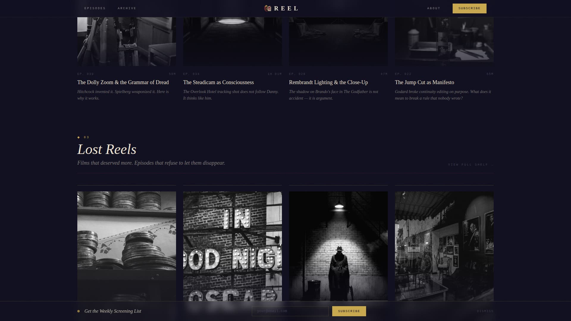 Reel — Professional Film Analysis Landing Page Template