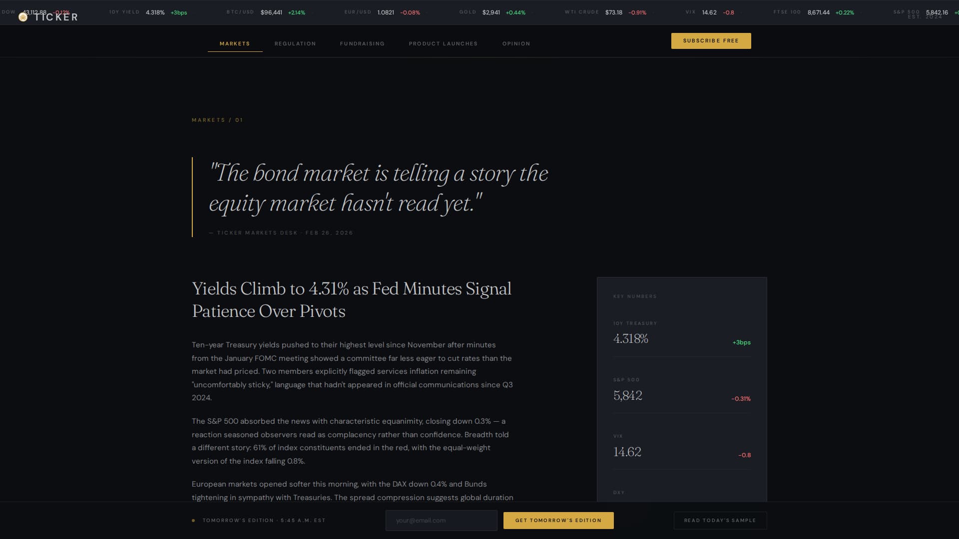 Ticker - Elite Fintech Landing Page Template