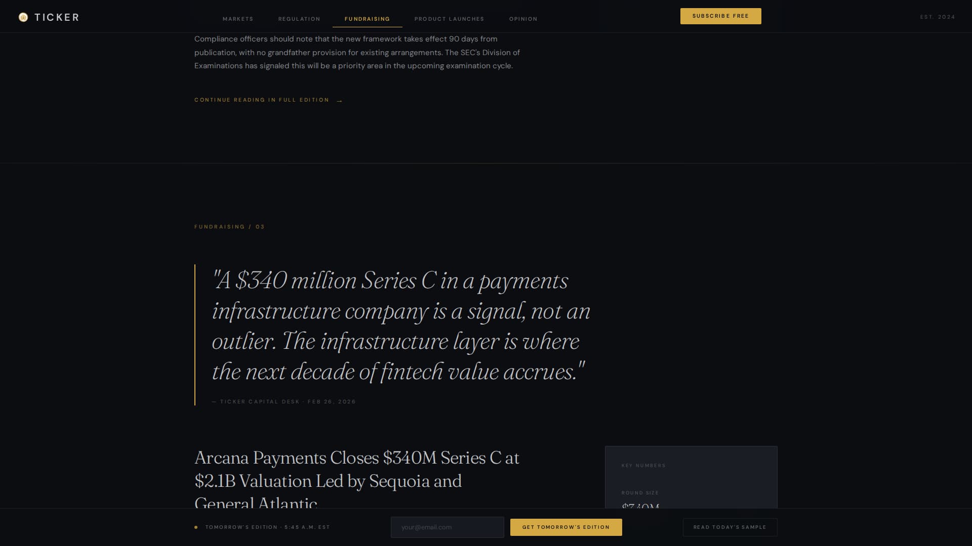 Ticker - Elite Fintech Landing Page Template