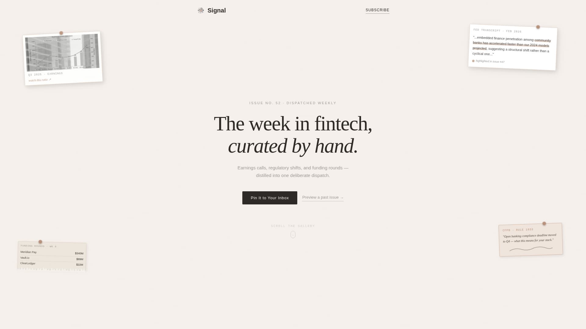 Signal - Curated Fintech Landing Page Template