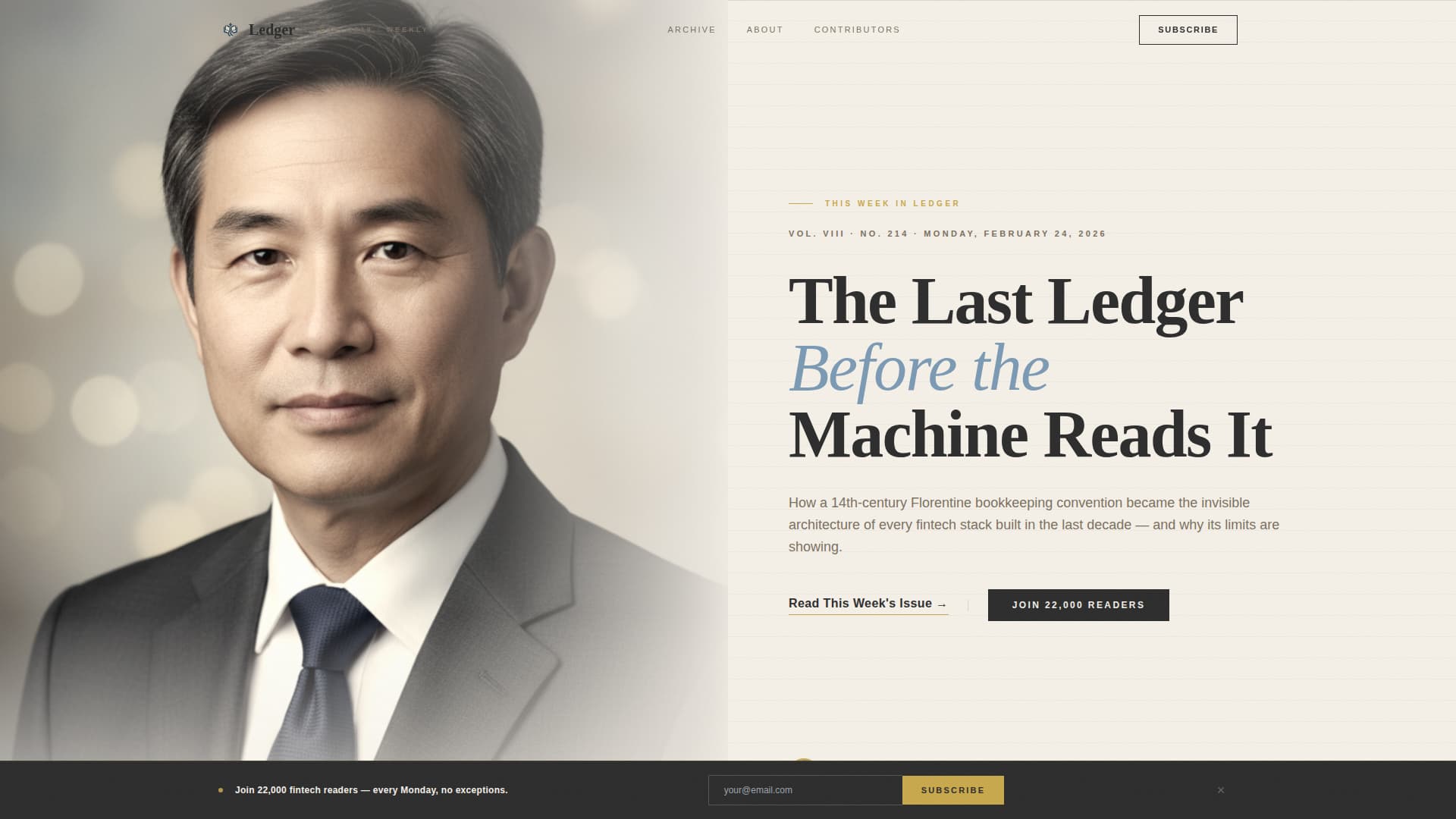 Chronicle - Heritage Fintech Landing Page Template