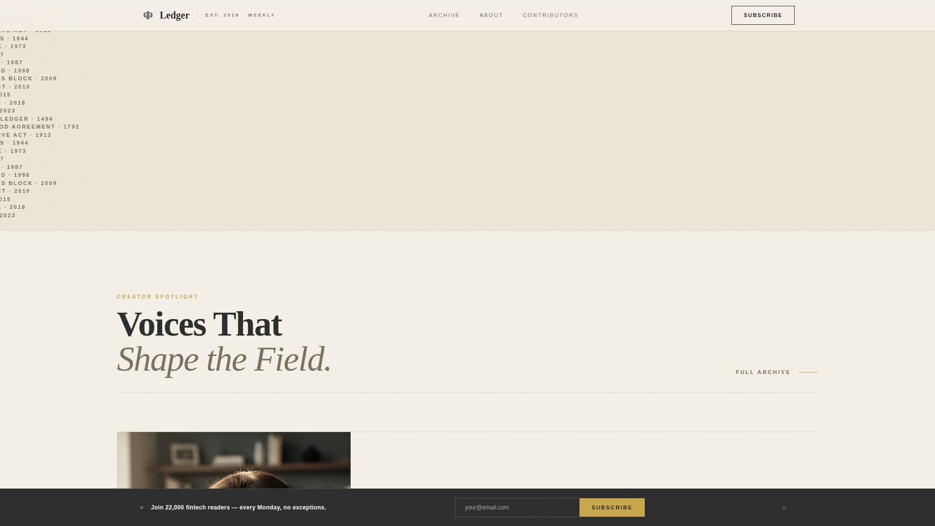 Chronicle - Heritage Fintech Landing Page Template