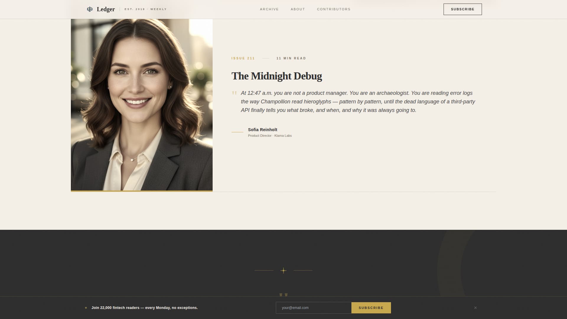 Chronicle - Heritage Fintech Landing Page Template