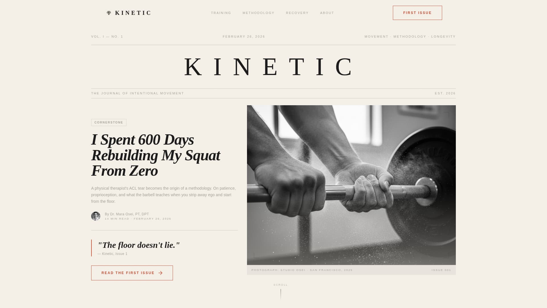 Kinetic - Mindful Fitness Landing Page Template