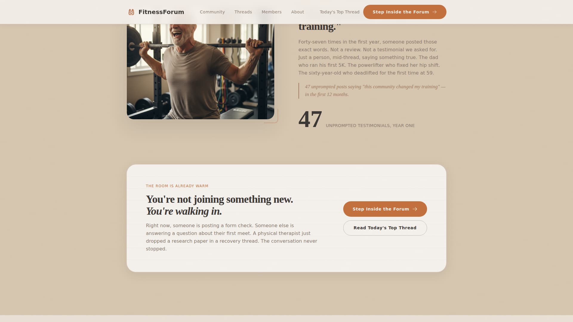 Forum - Authentic Fitness Community Landing Page Template