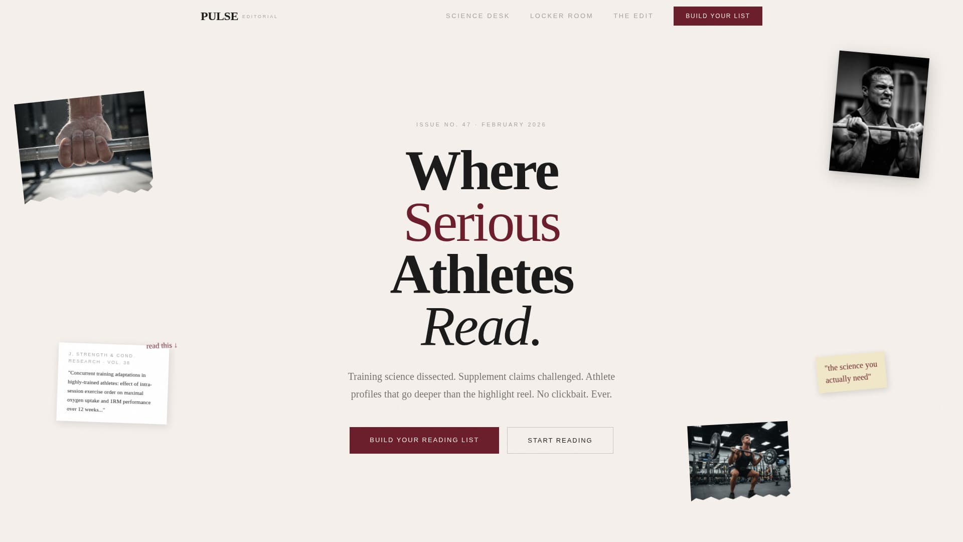 Pulse - Editorial Fitness Landing Page Template