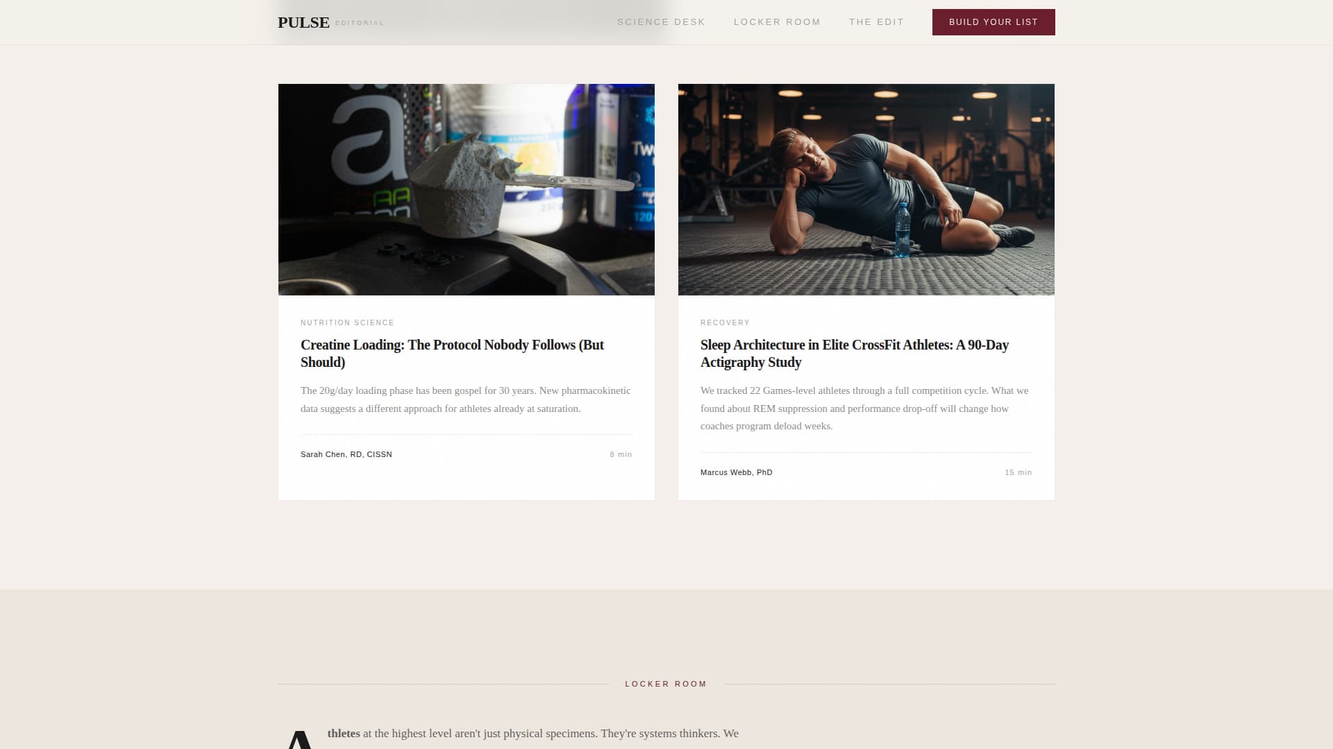 Pulse - Editorial Fitness Landing Page Template