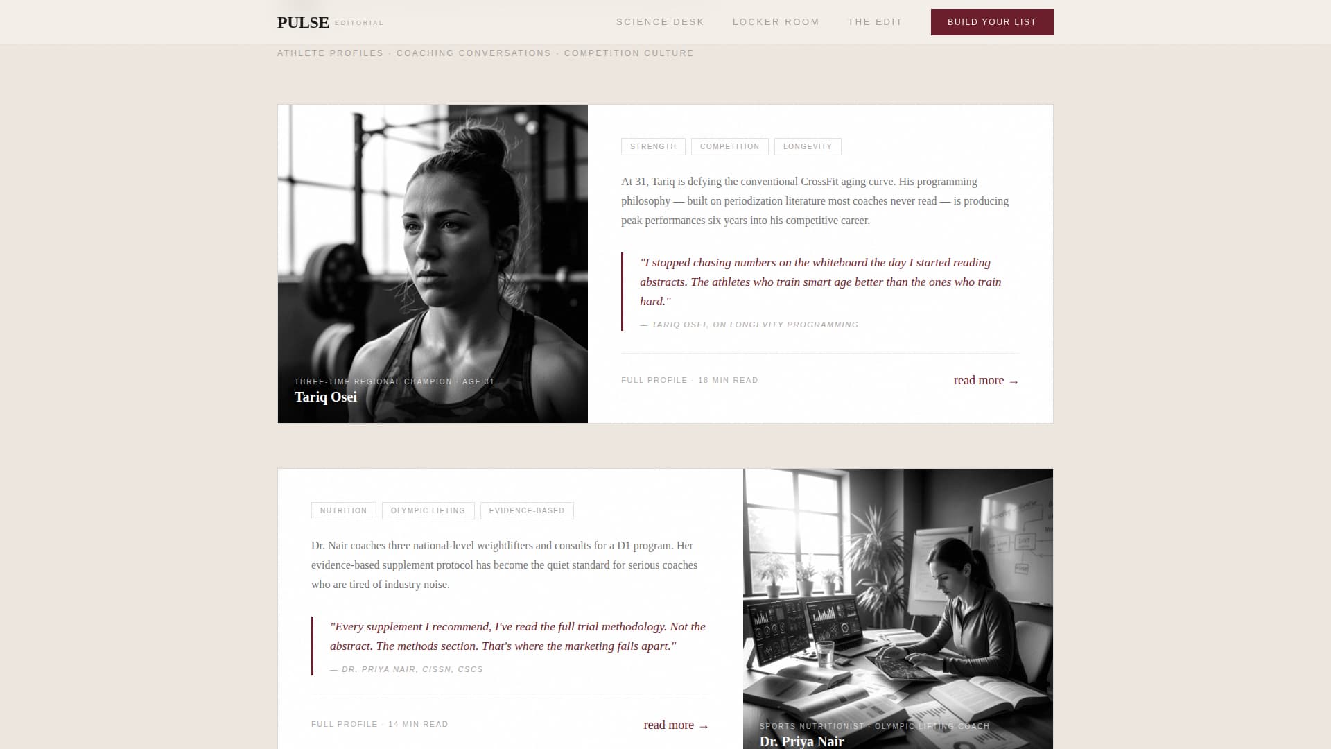 Pulse - Editorial Fitness Landing Page Template