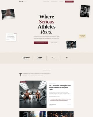 Pulse - Editorial Fitness Landing Page Template