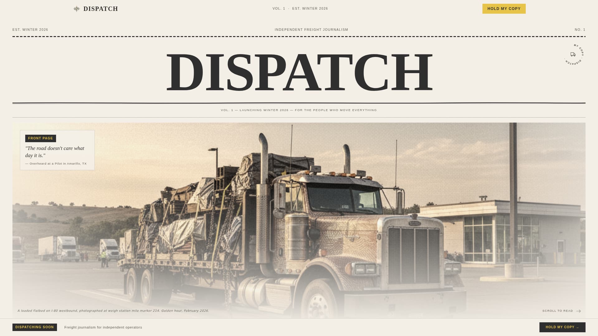 Dispatch - Bold Logistics Landing Page Template