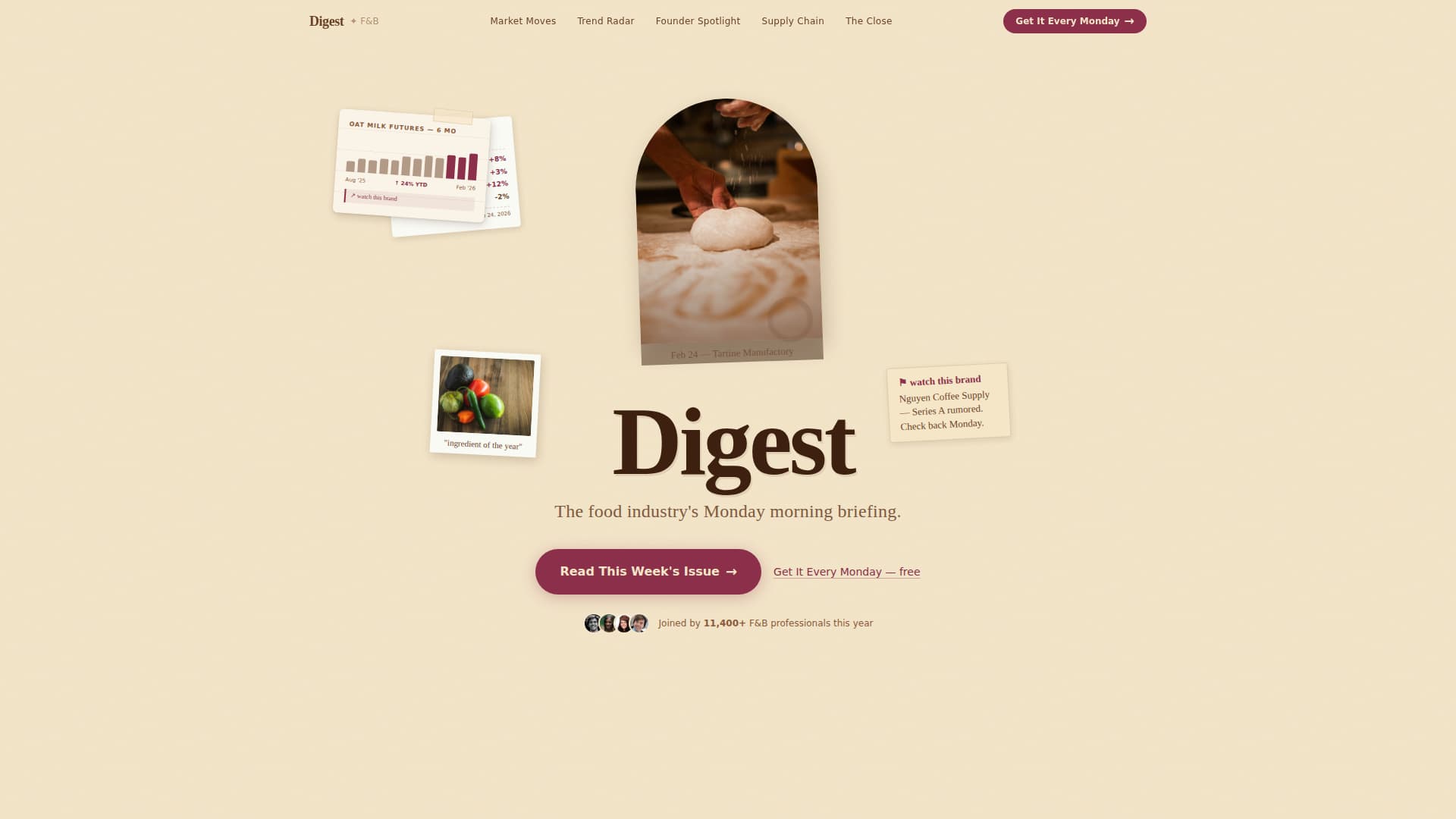 Digest - Artisan Food and Beverage Landing Page Template