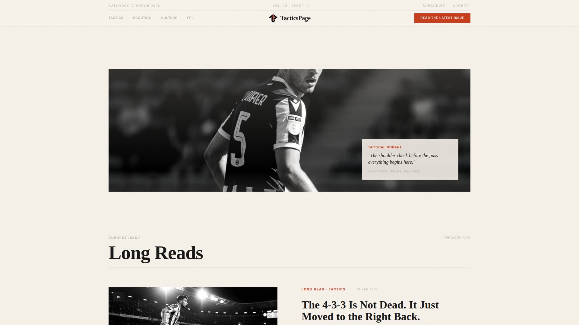 Tactics Page - Authoritative Football Landing Page Template