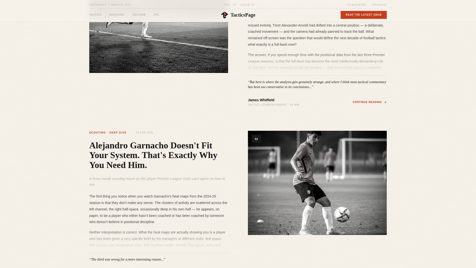 Tactics Page - Authoritative Football Landing Page Template