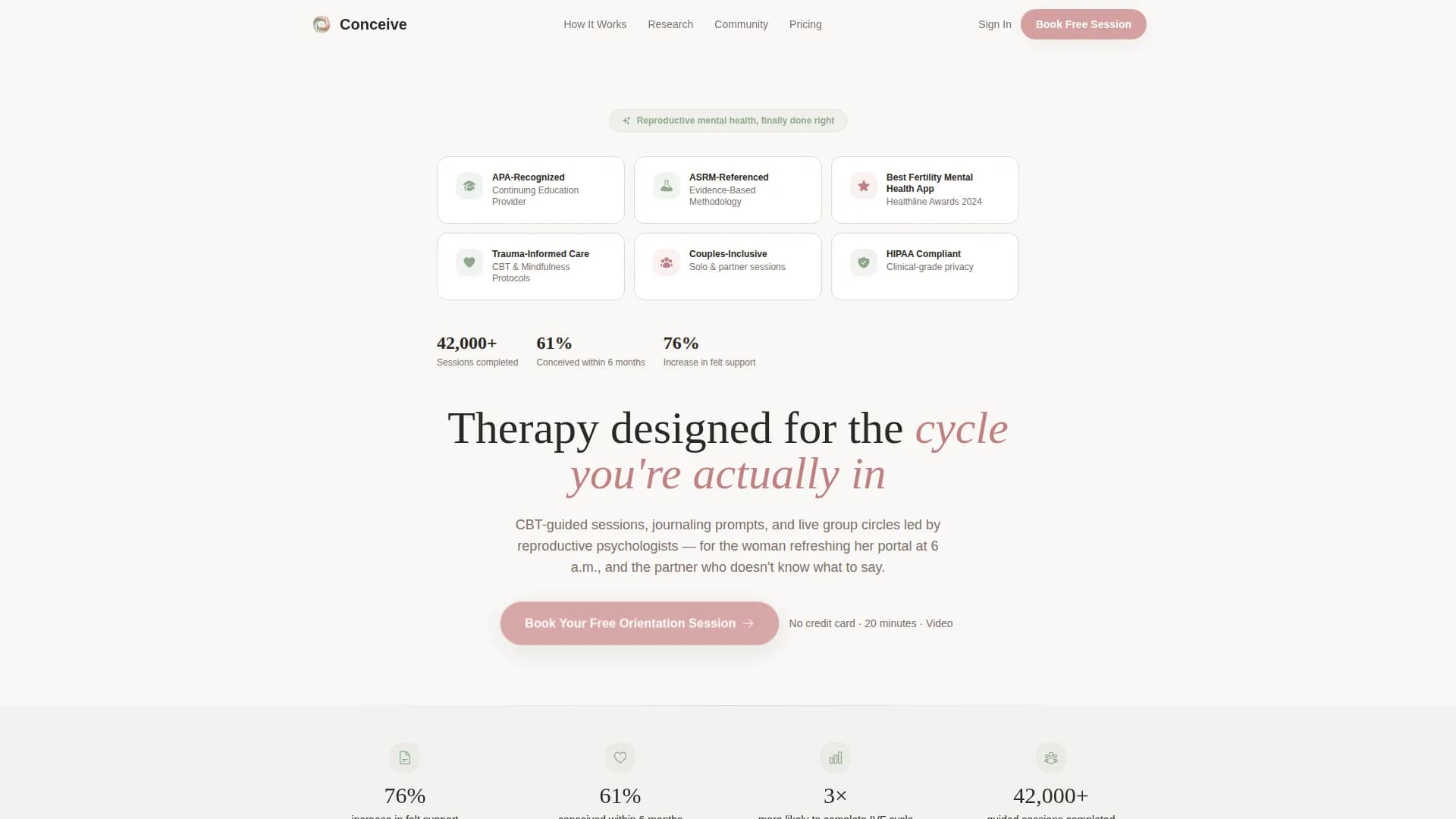 Infertility Care Booking Website Template