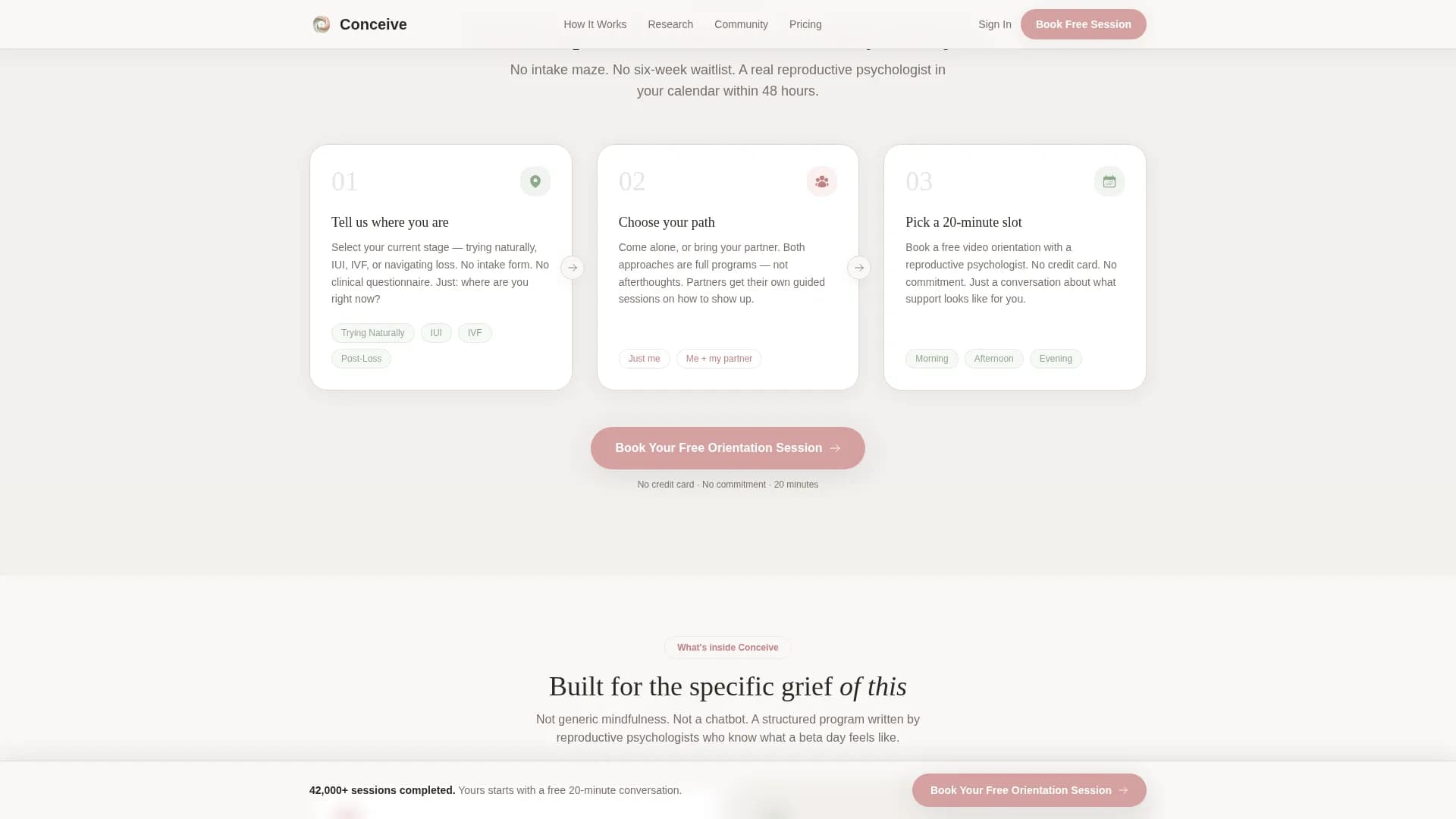 Infertility Care Booking Website Template