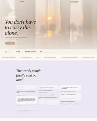 Journey - Support Group Landing Page Template