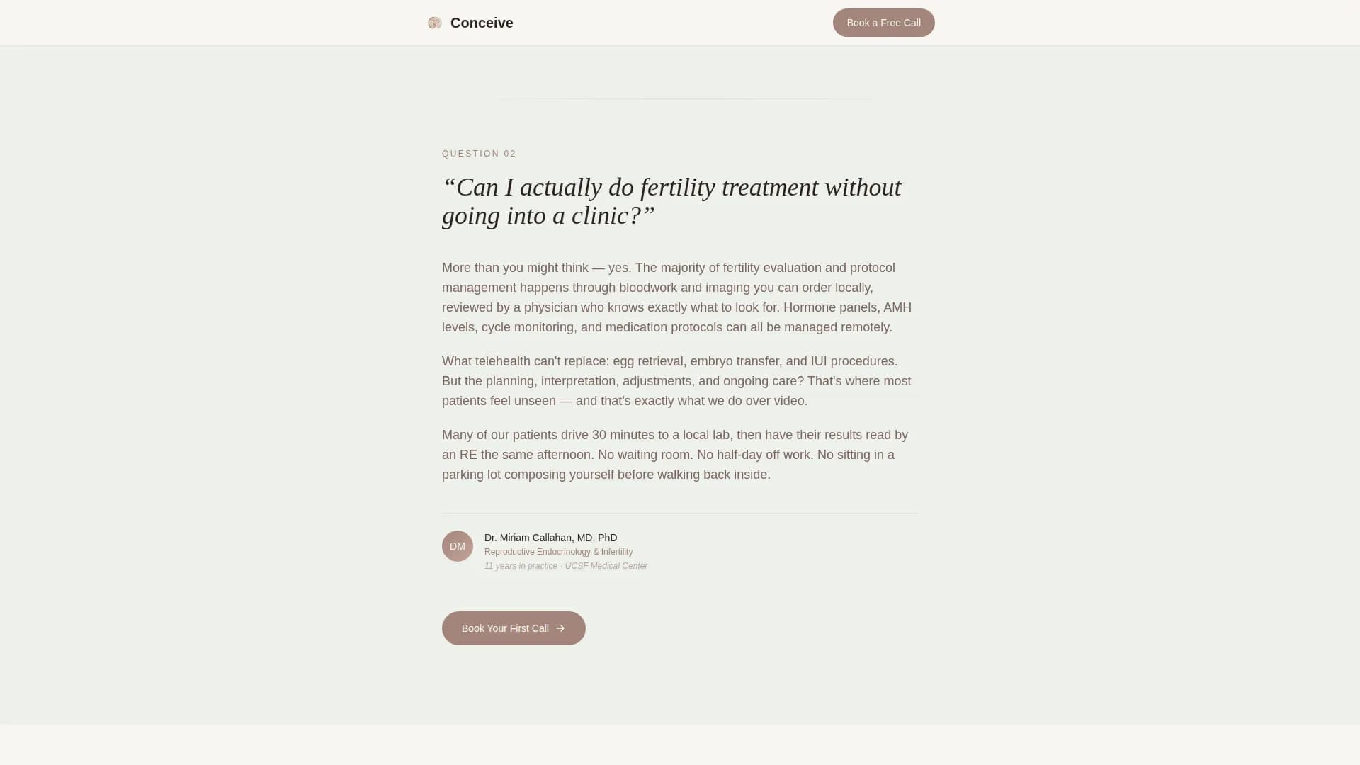 Infertility Care Booking Website Template