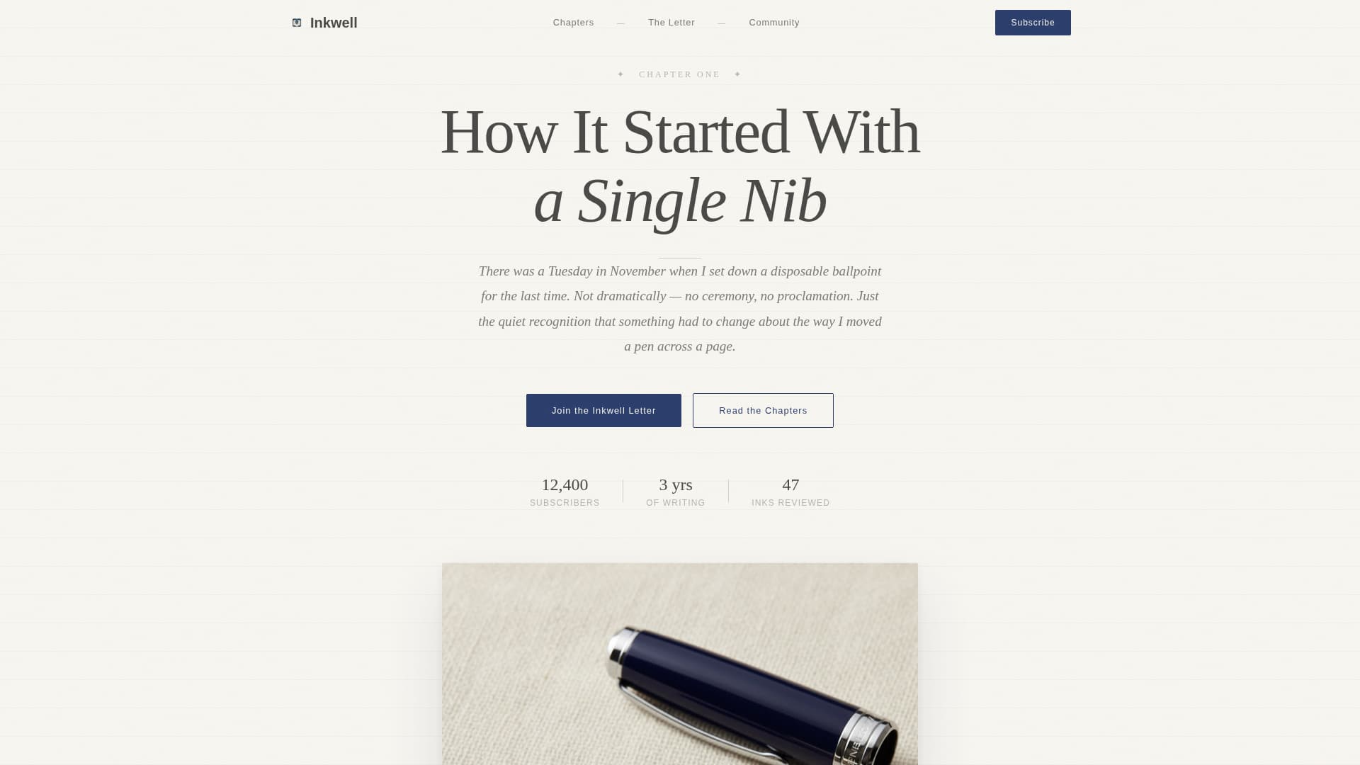Inkwell - Elegant Stationery Landing Page Template