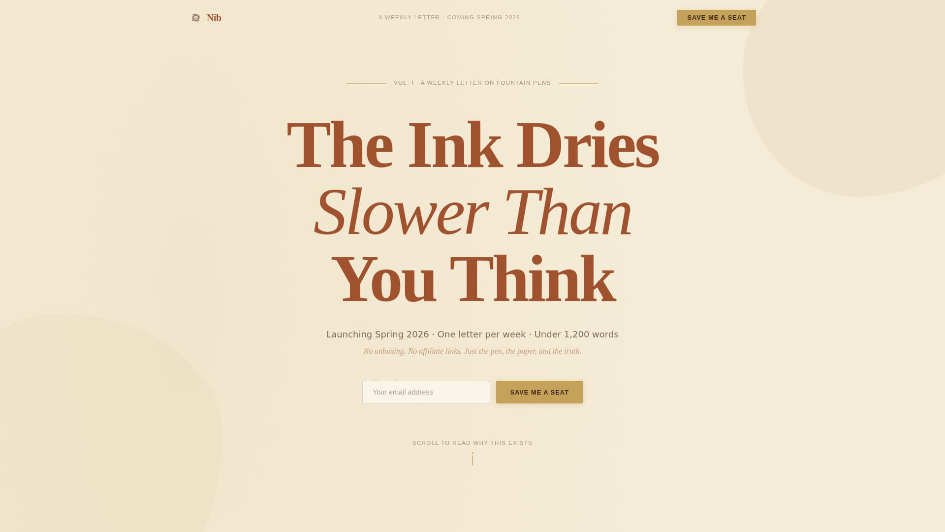 Nib - Elegant Stationery Landing Page Template