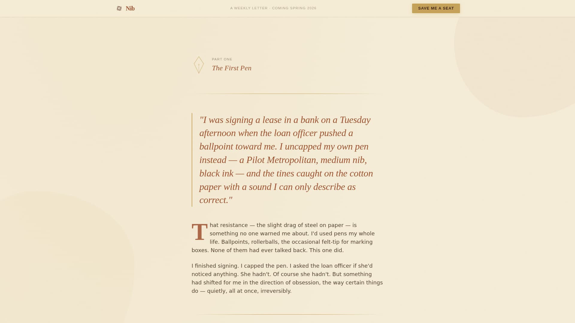 Nib - Elegant Stationery Landing Page Template