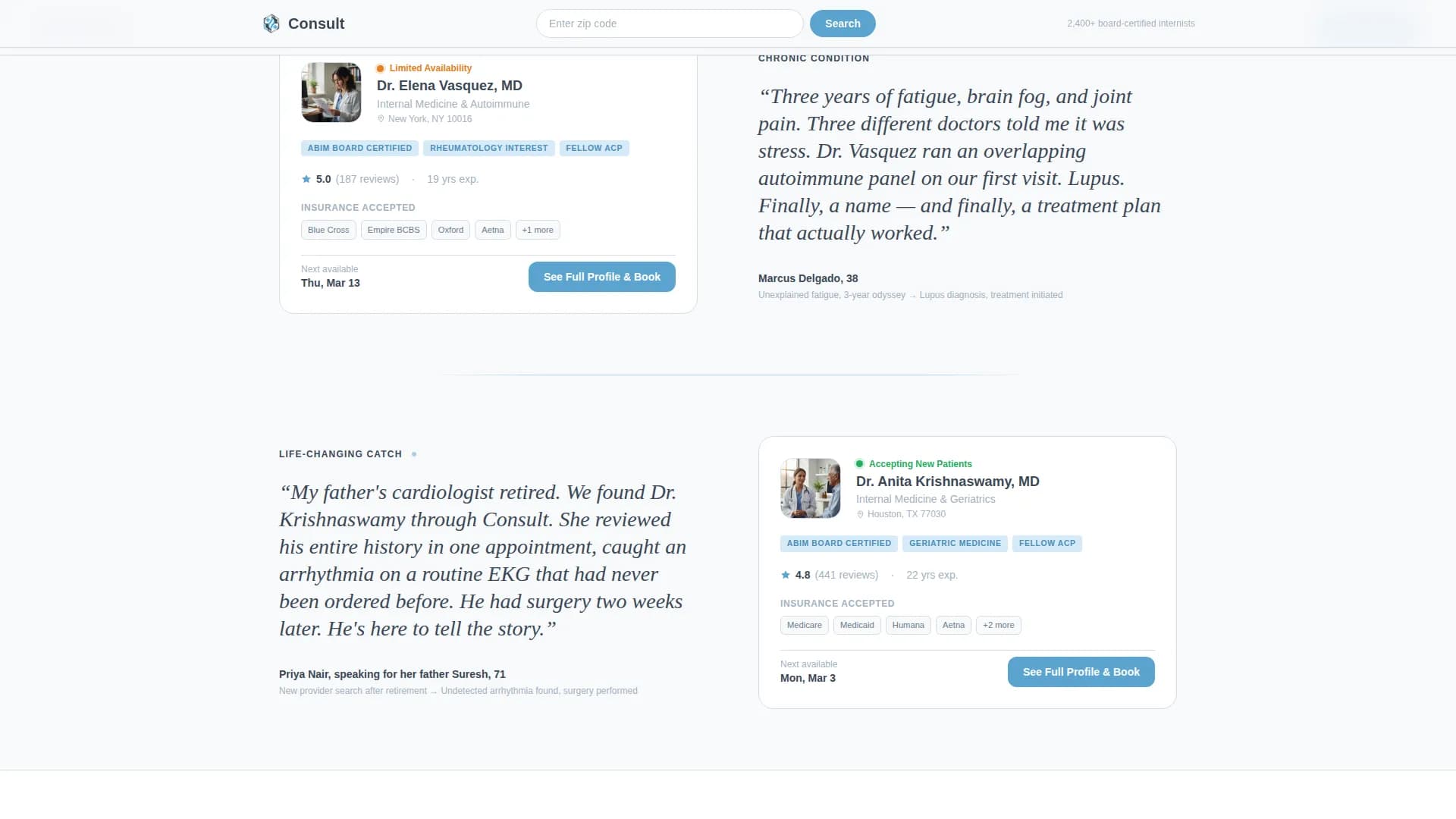 Internist Booking Website Template