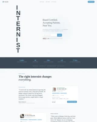 Internist Booking Website Template