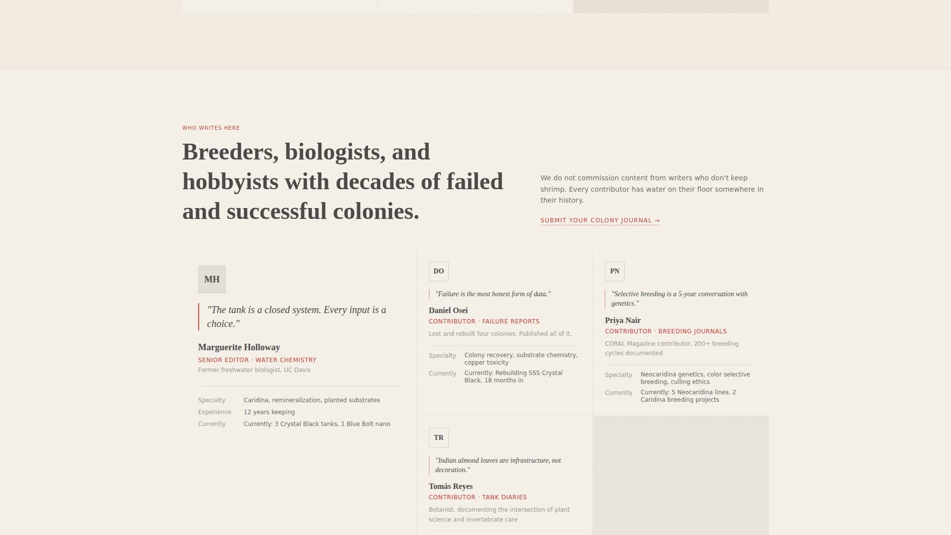 Molt - Obsessive Shrimp Keeping Landing Page Template