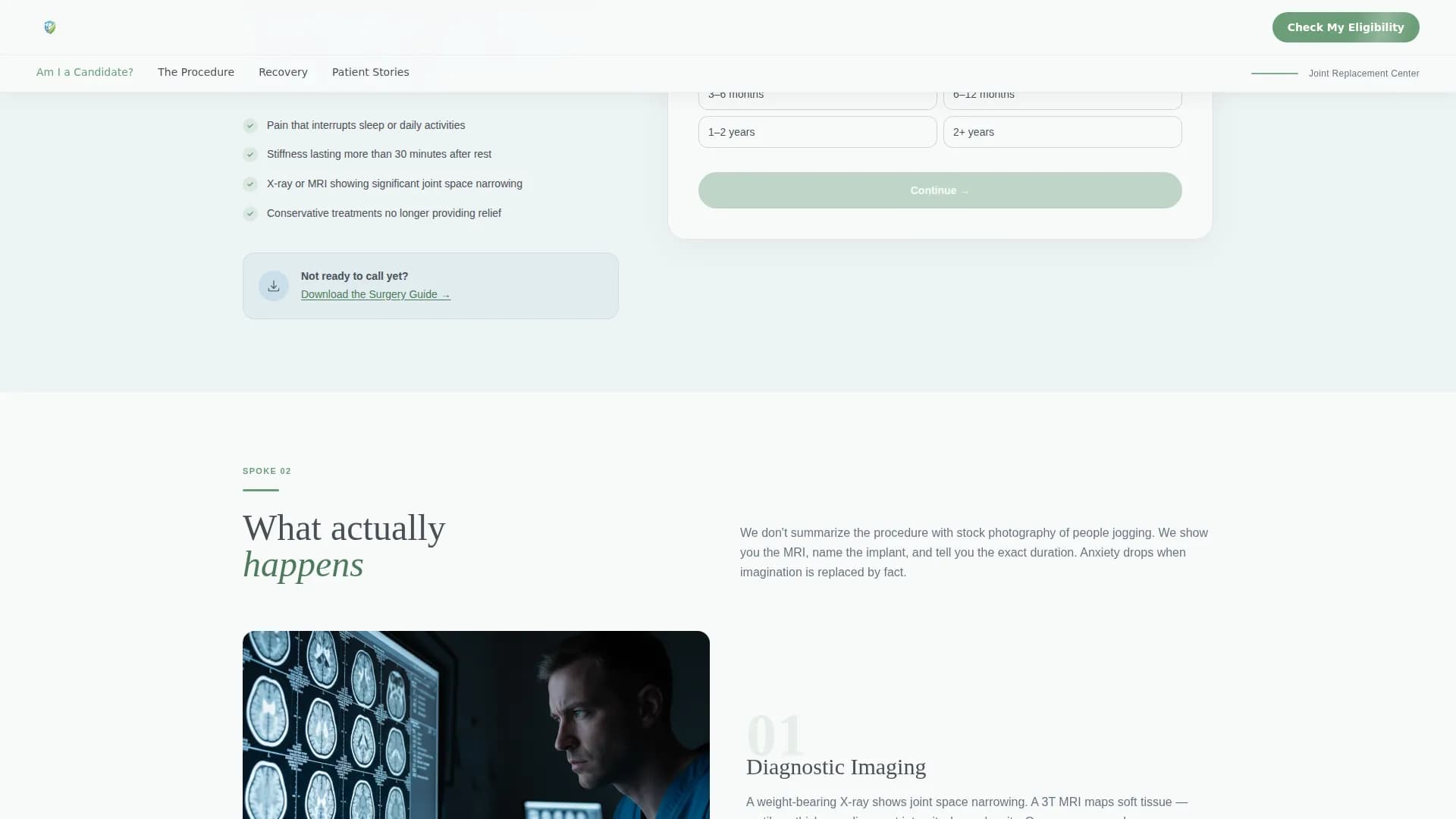 Stride - Joint Replacement Landing page Template