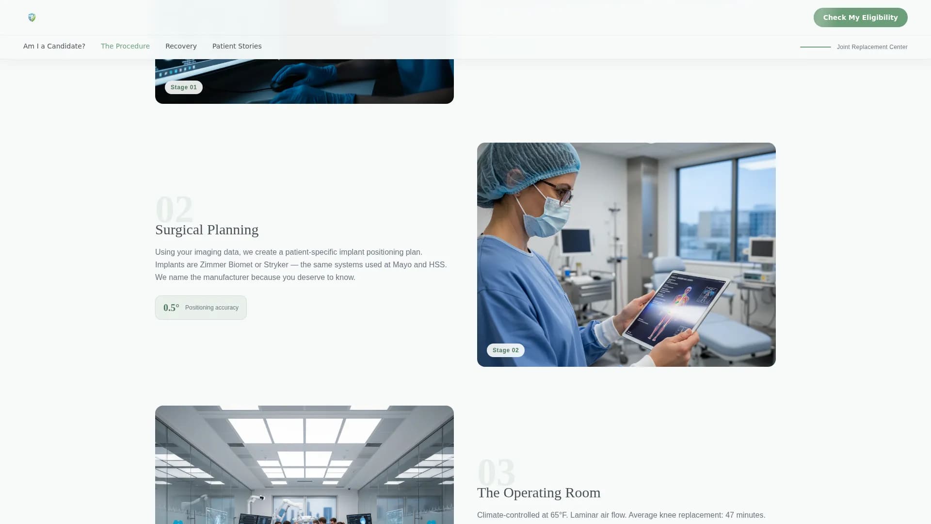Stride - Joint Replacement Landing page Template