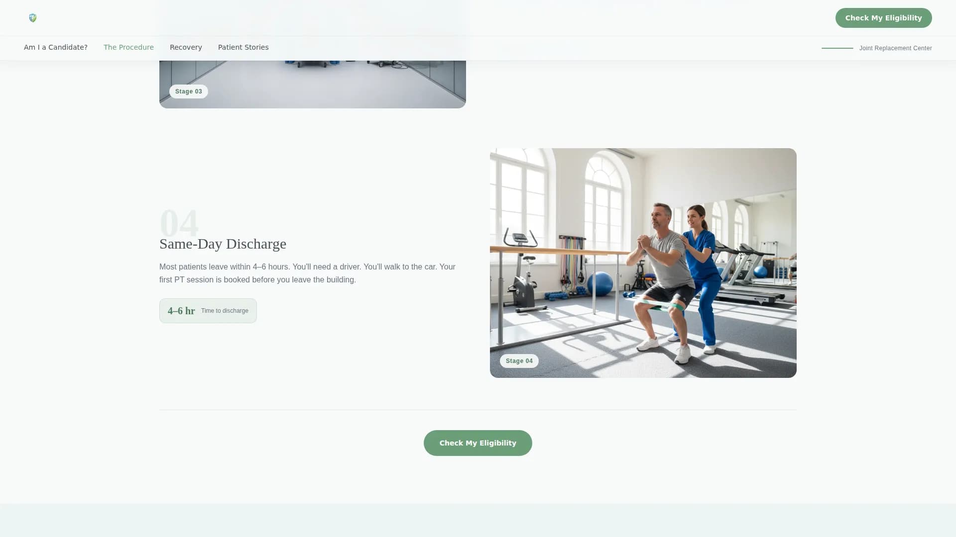 Stride - Joint Replacement Landing page Template