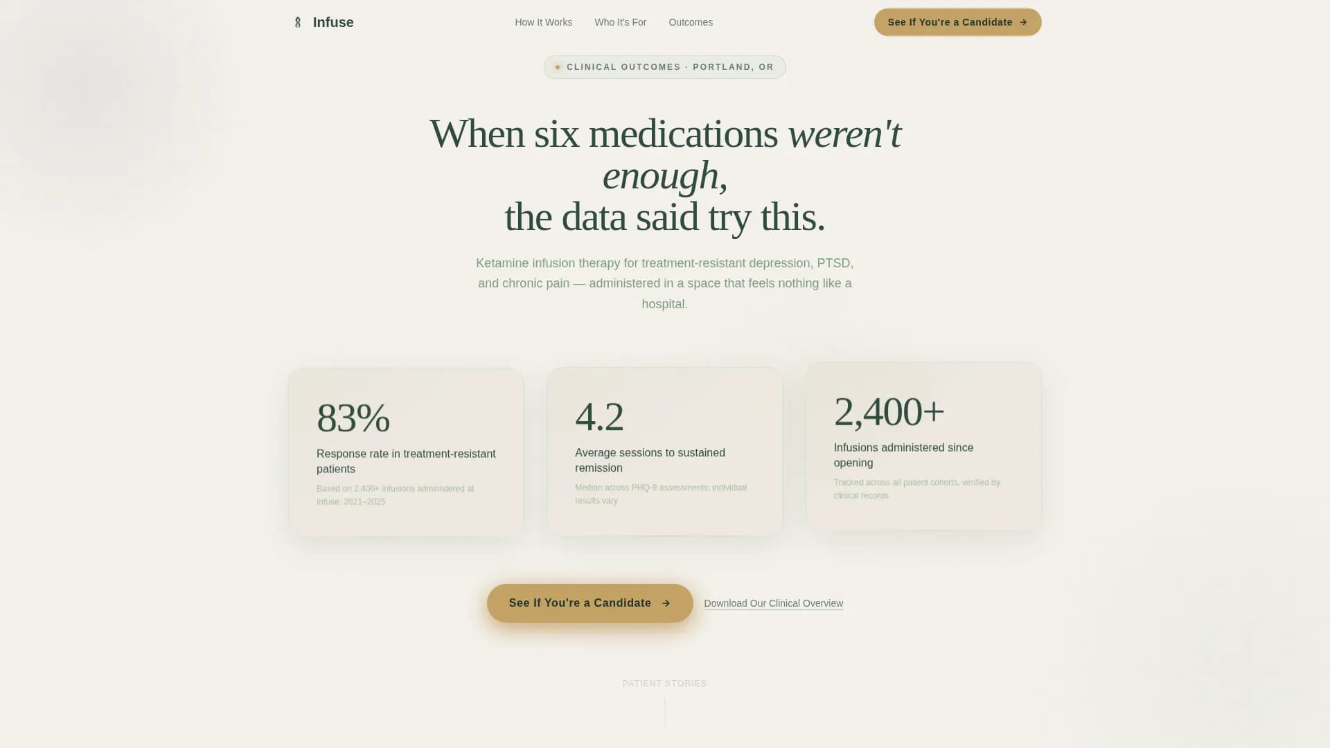 Infuse - Ketamine Therapy Landing page Template