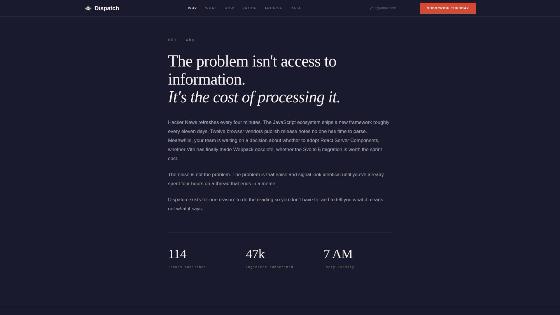 Dispatch - Authoritative Front End Landing Page Template
