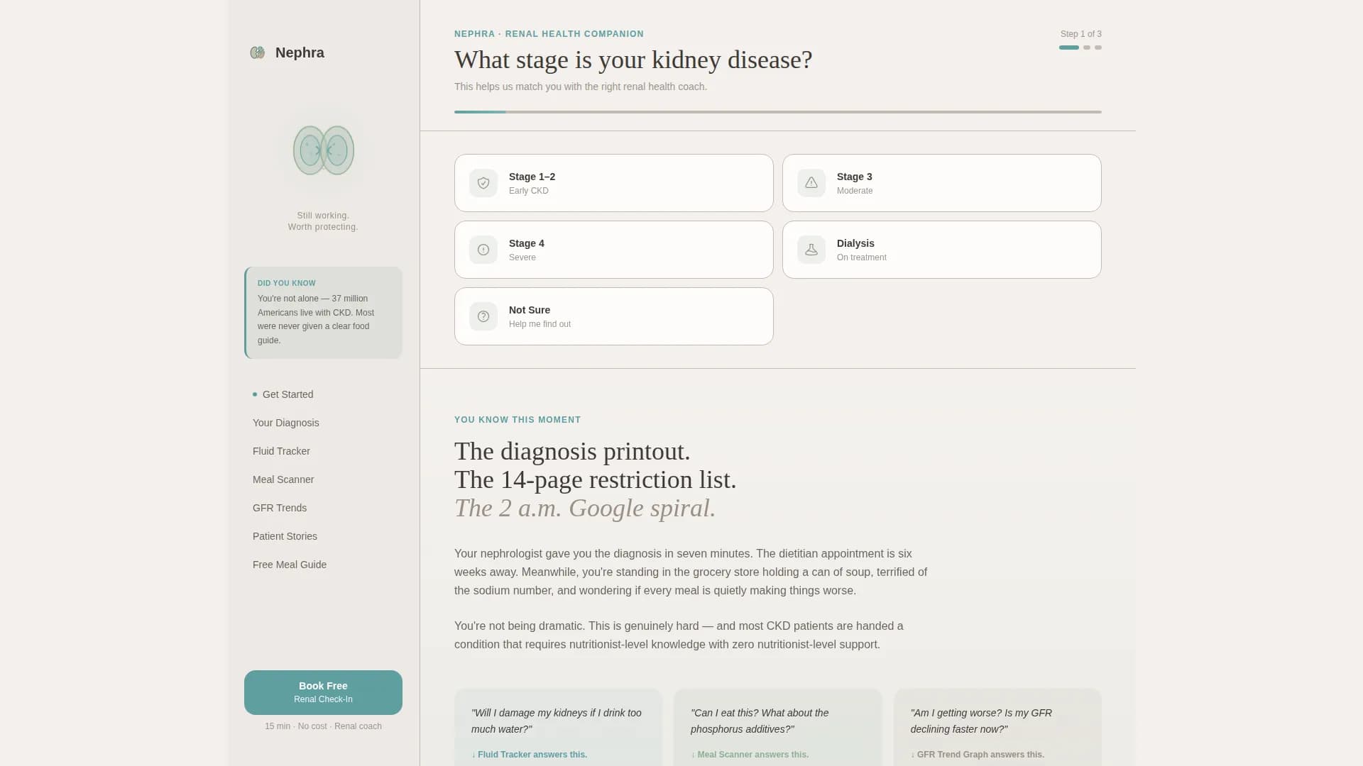 Nephra - CKD Digital Therapy Landing page Template