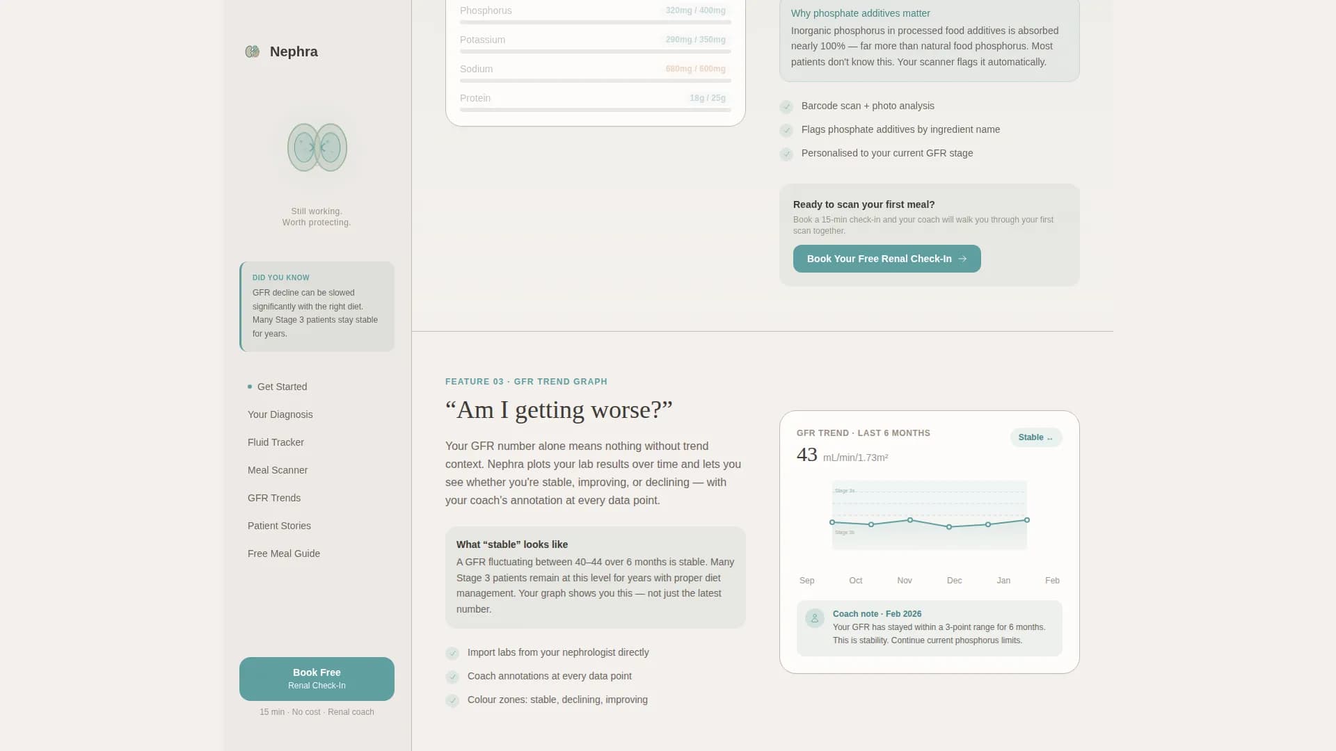 Nephra - CKD Digital Therapy Landing page Template