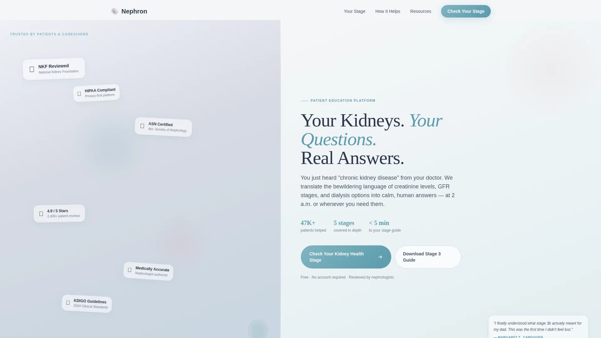 Kidney Disease Care FAQ Website Template
