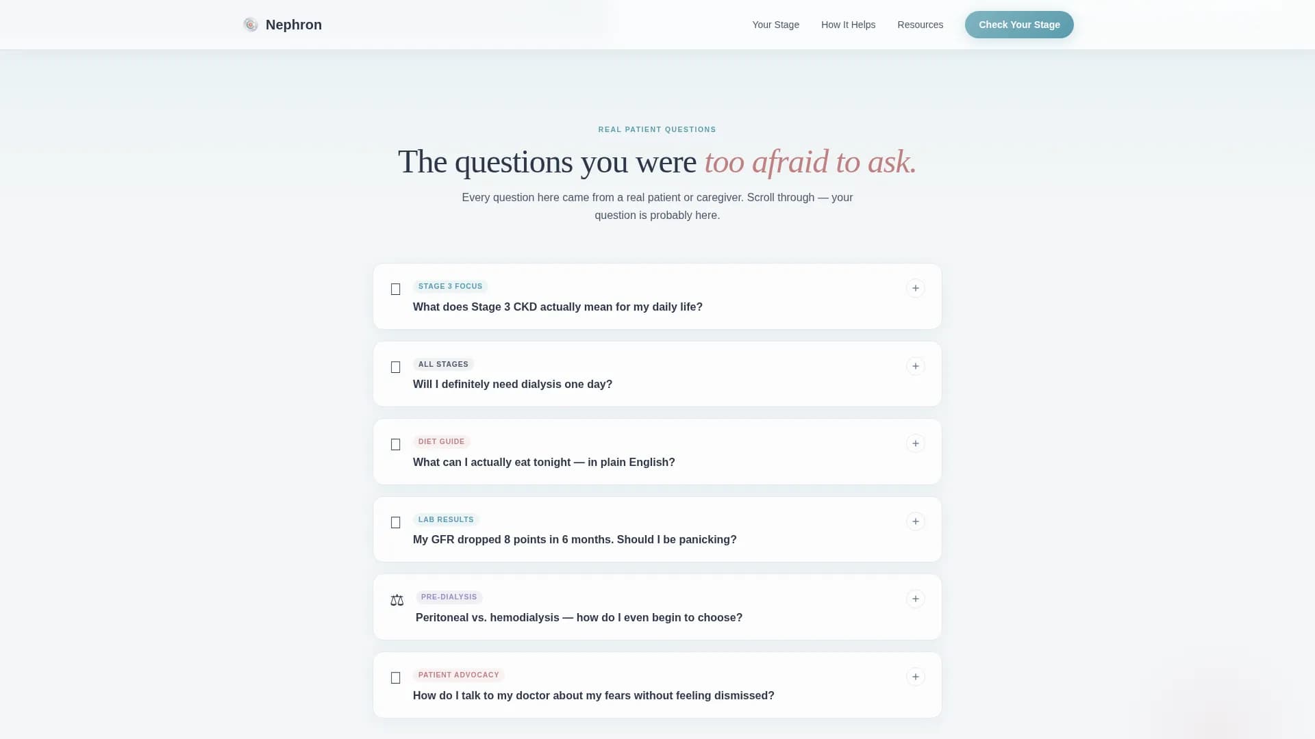 Kidney Disease Care FAQ Website Template