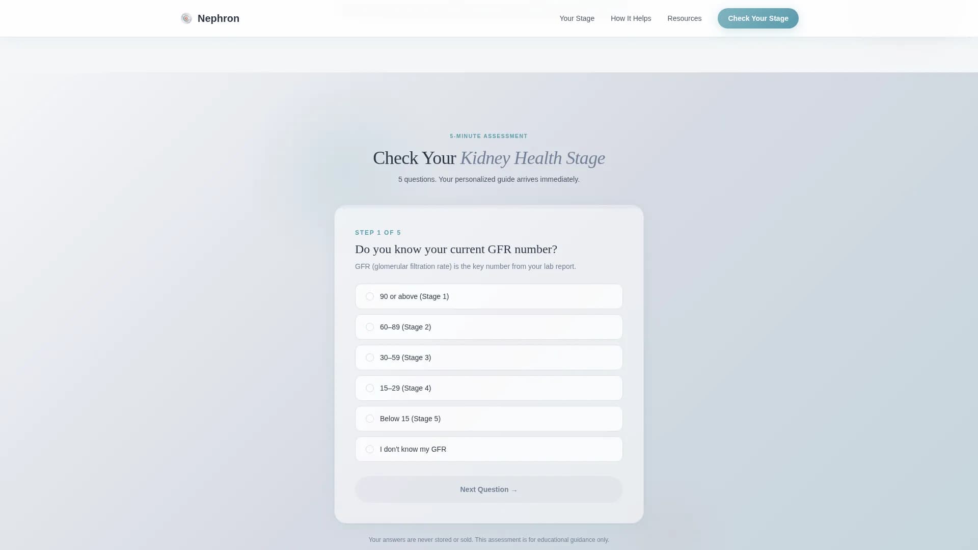 Kidney Disease Care FAQ Website Template