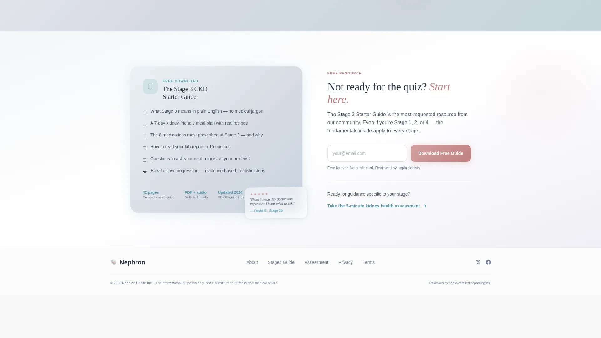Kidney Disease Care FAQ Website Template