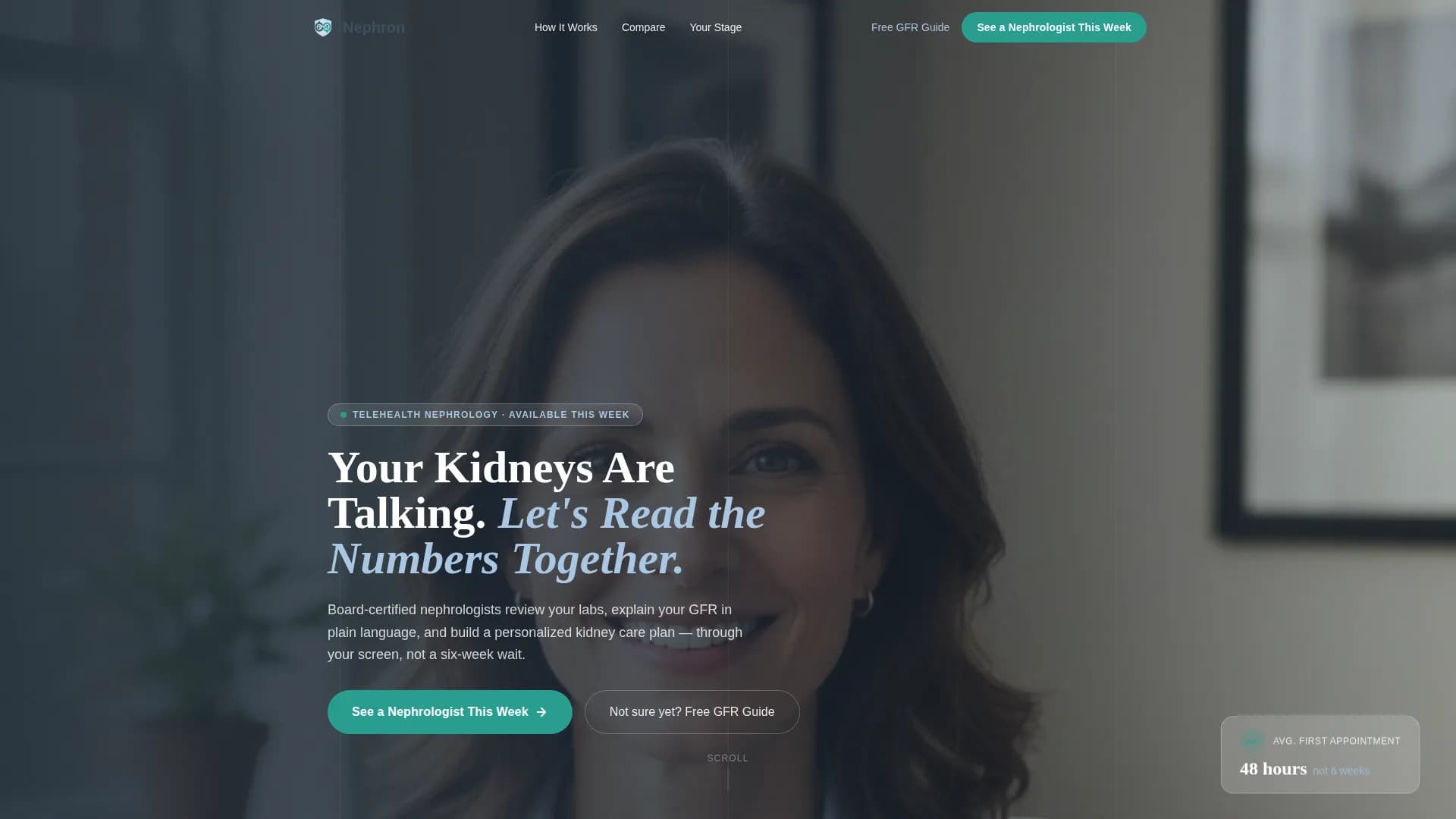 Kidney Disease Care Booking Website Template