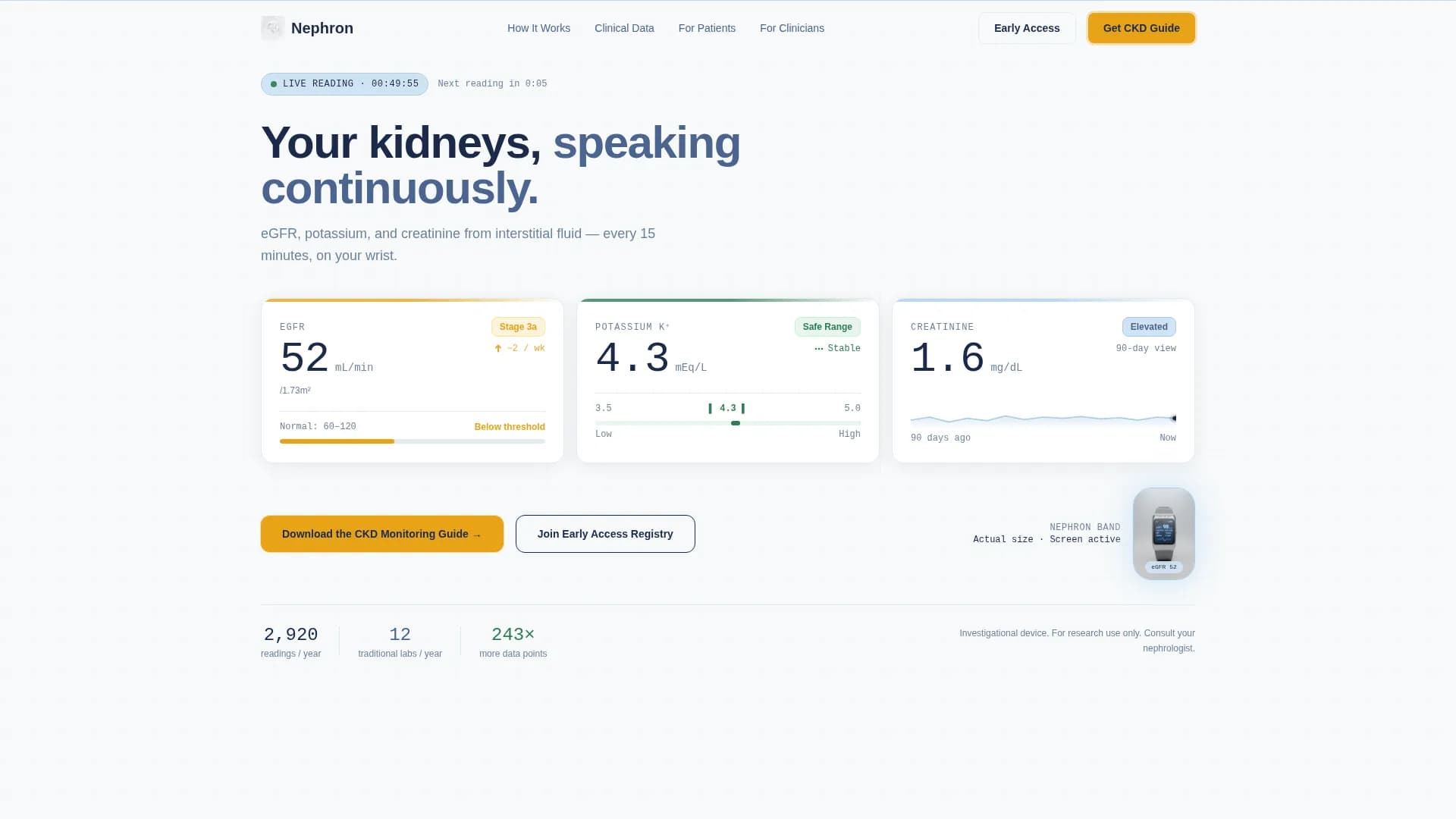 Nephron - Kidney Monitor Landing Page Template