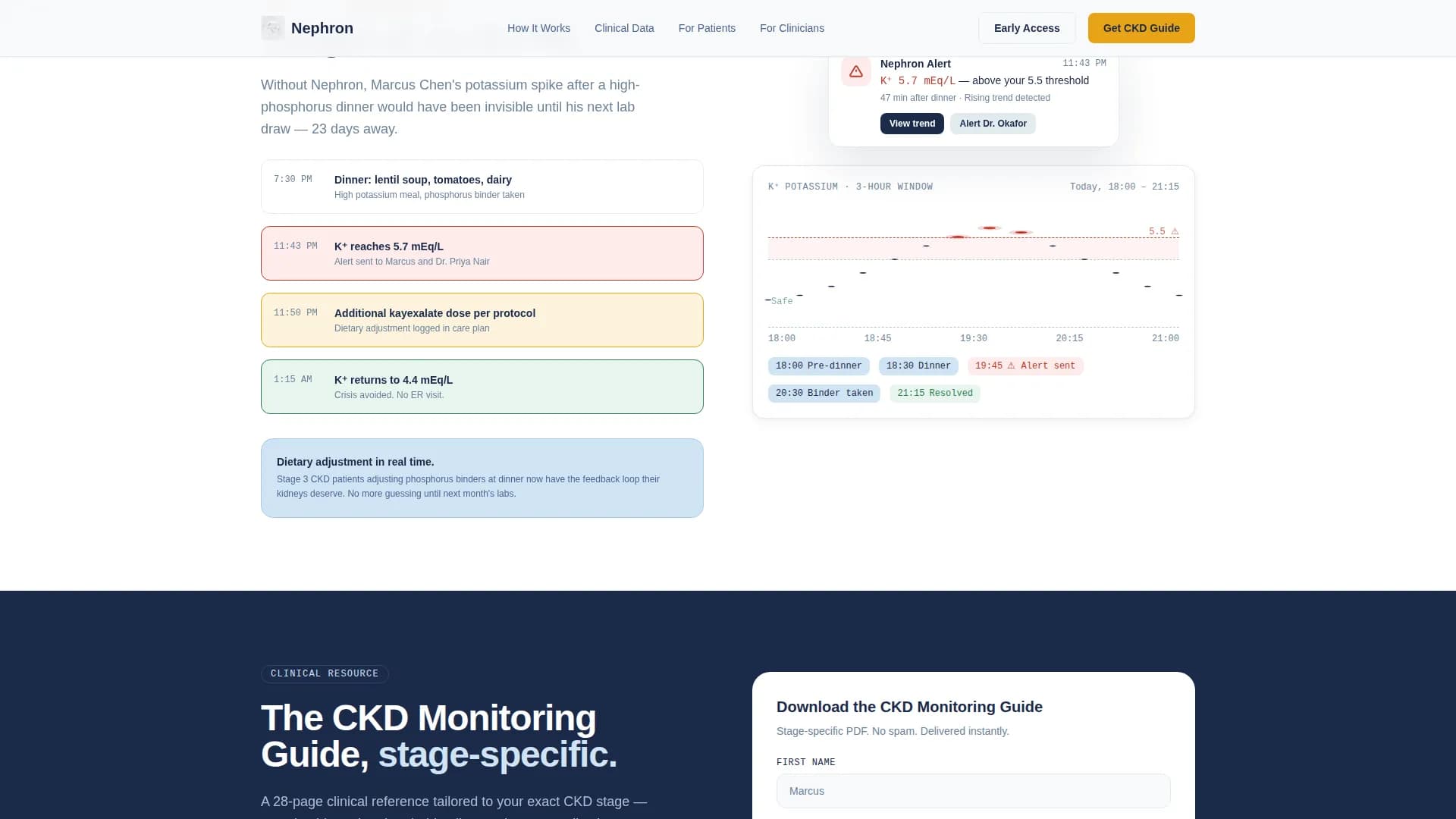 Nephron - Kidney Monitor Landing Page Template