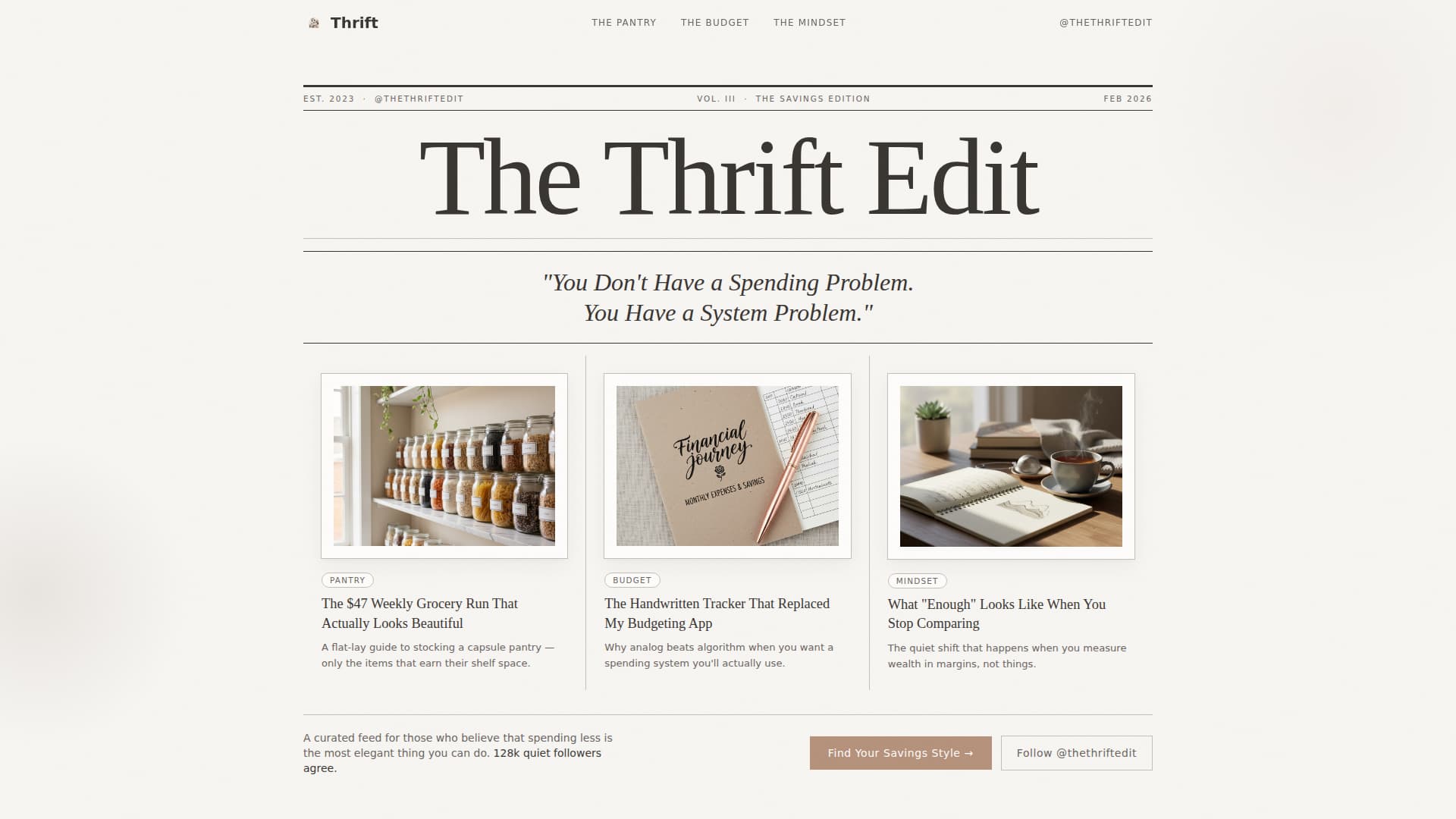 Thrift - Elegant Frugal Living Landing Page Template
