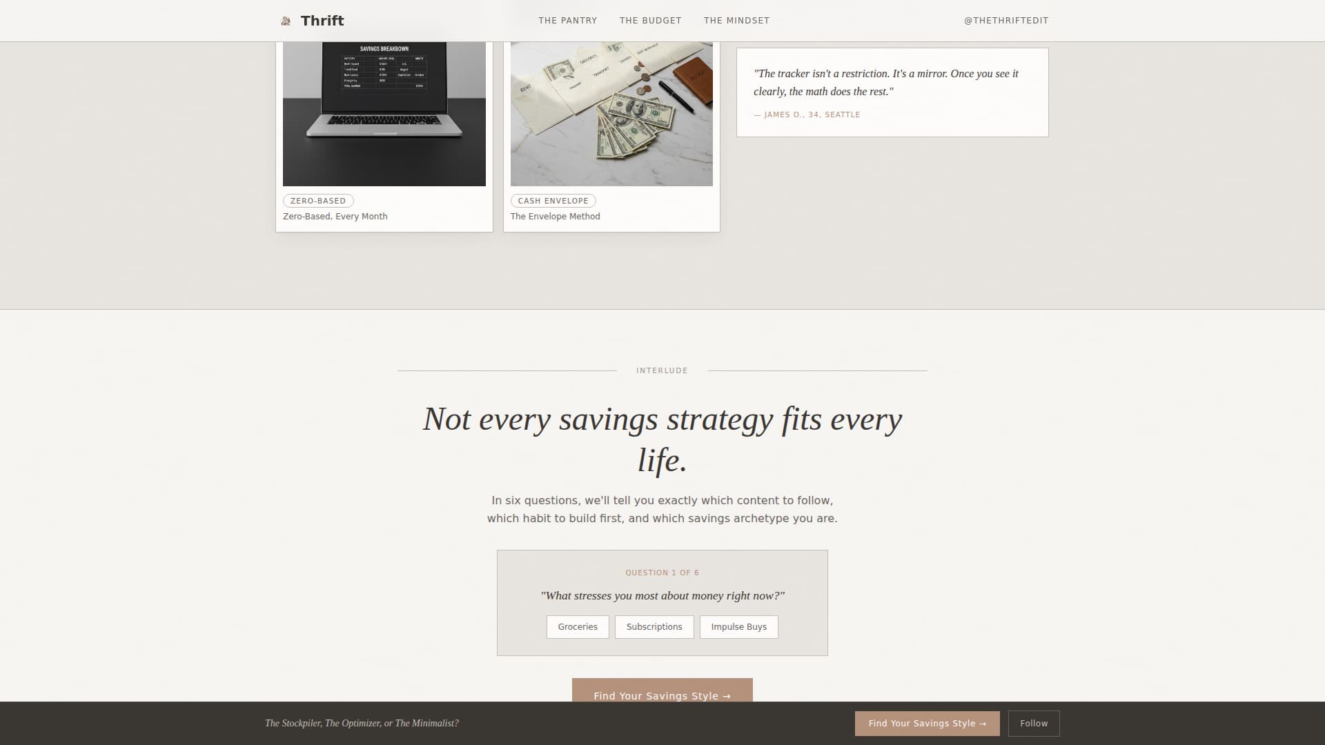 Thrift - Elegant Frugal Living Landing Page Template