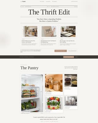 Thrift - Elegant Frugal Living Landing Page Template