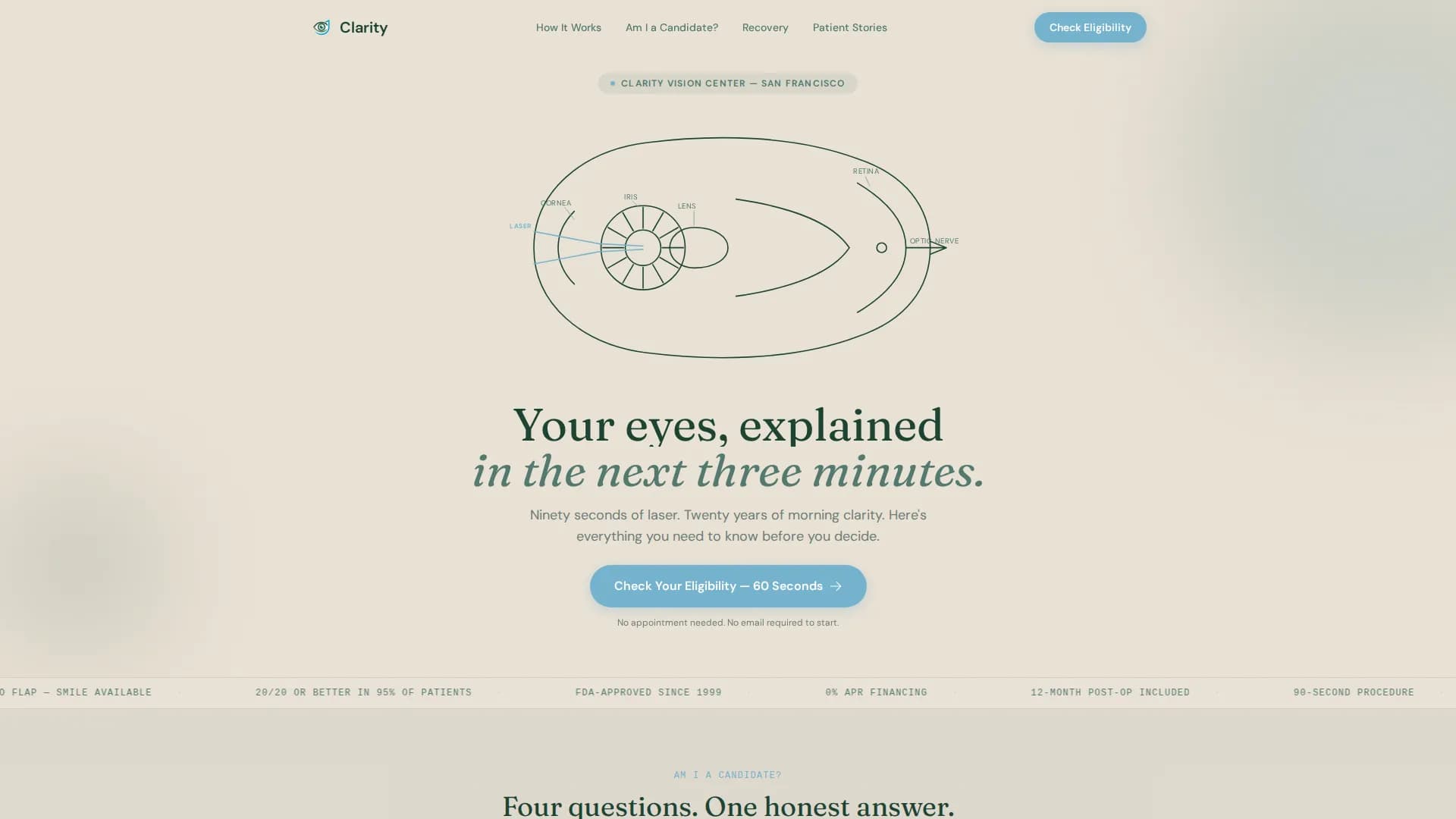 Eye Care & Optometry Booking Website Template