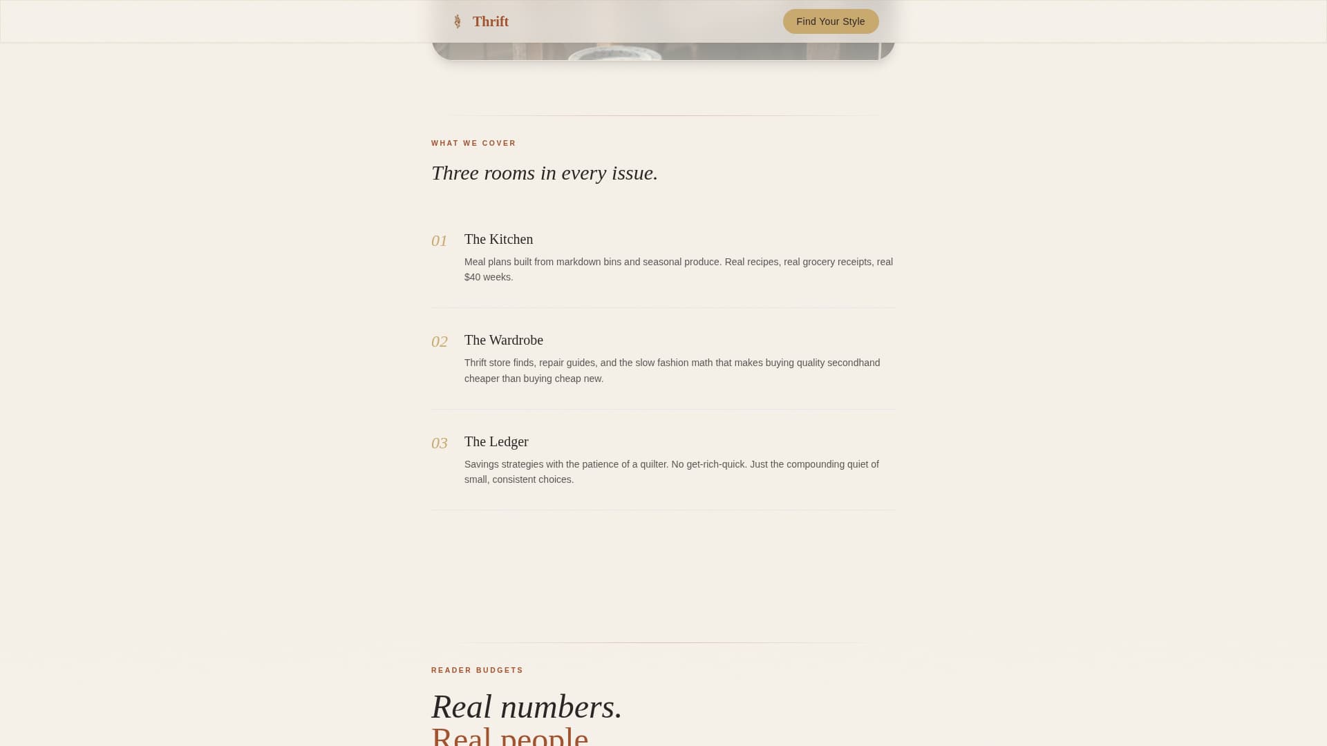 Thrift - Intentional Frugal Living Landing Page Template