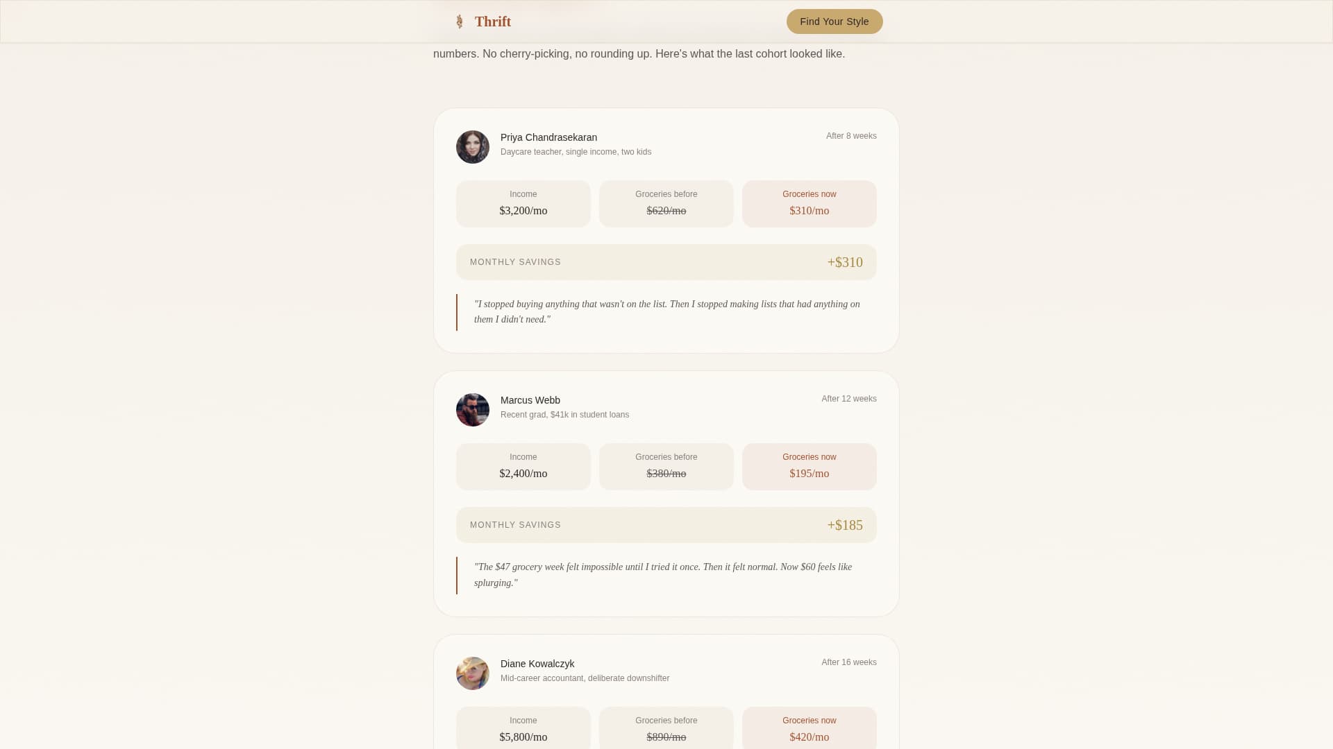 Thrift - Intentional Frugal Living Landing Page Template